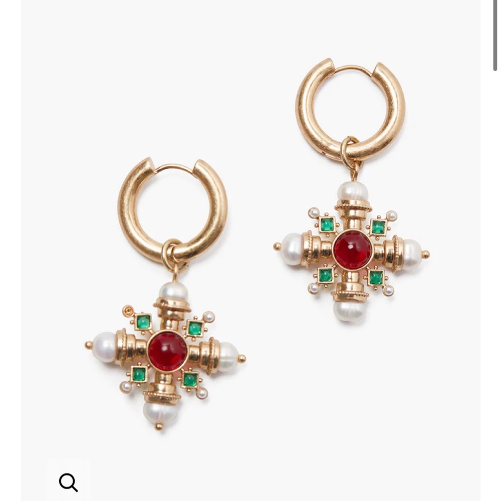 Weworewhat vintage hoop earrings with pendants